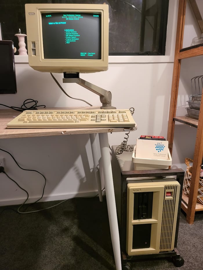 The completed Wang APC system with its monitor and keyboard
